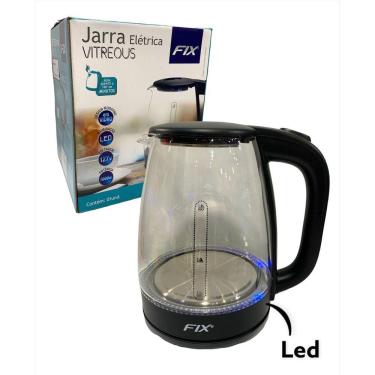 Imagem de Chaleira Jarra Elétrica De Vidro Transparente Com Led 1,8L