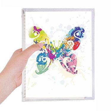 Imagem de Caderno de borboleta com padrões florais e folhas soltas recarregáveis, diário de papelaria