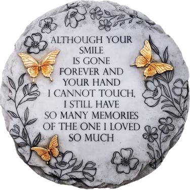 Imagem de Spoontiques Pedra de passo de borboleta bronze - Decoração de jardim para pátio, casa, gramado e quintal