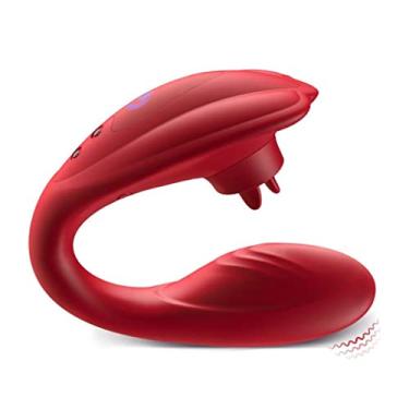 Imagem de Vibrador Feminino Com Controle Remoto 10 Velocidades Sexuais Estimulador Clitóris e Ponto G Sexual Erótico (Vermelho)