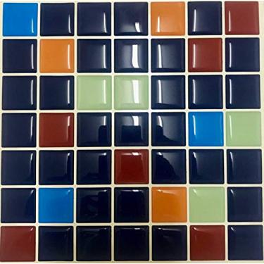 Imagem de Pastilha Adesiva Colorida Resinada, Cromo Sign, Kit 4 Placas