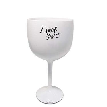 Imagem de 4 Taças Gin Acrilico 550ml Branca e Transparente Despedida de Solteira