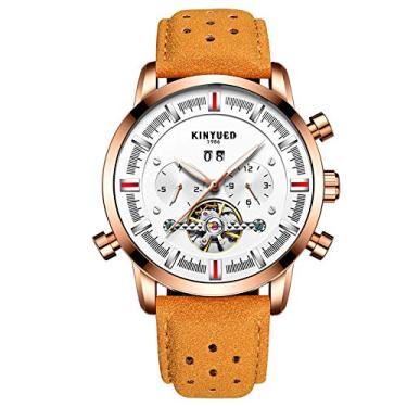 Imagem de Relógio Masculino de Couro Tourbillon J019 KINYUED Tema 1-60