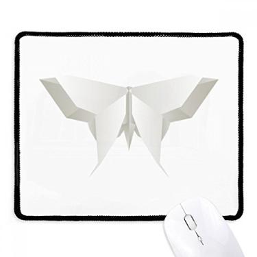 Imagem de Mouse pad branco com estampa abstrata de borboleta, borda costurada, tapete de borracha para jogos