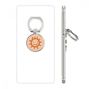Imagem de Suporte de anel de telefone para pintura à mão Orange Sun Smile