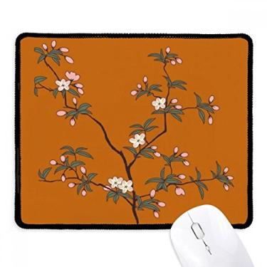 Imagem de Mousepad de borracha para jogos com borda costurada na árvore da cultura vermelha e verde