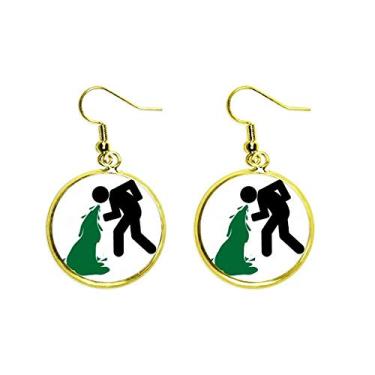 Imagem de Brinco feminino com pingente de orelha de pessoa verde da Vomiting Nausea