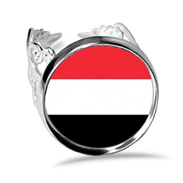 Imagem de DIYthinker Anel de noivado ajustável com a bandeira nacional do Iêmen