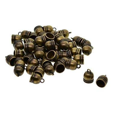Imagem de kowaku 50x cola em tampas de extremidade de cordão para joias de couro Kumihimo 10 mm – Bronze antigo