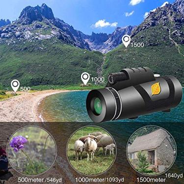 Imagem de Telescópio monocular, luneta de prisma portátil de alta potência 12X50 BAK4 FMC à prova d'água para observação de pássaros em acampamento itinerante, com suporte para smartphone