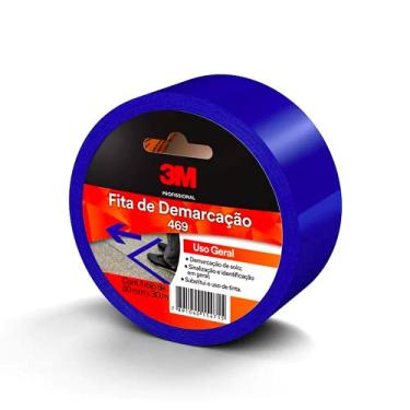 Imagem de 3M, 469 Fita de Demarcação de Solo e Uso Geral, Azul, 50mm x 30m