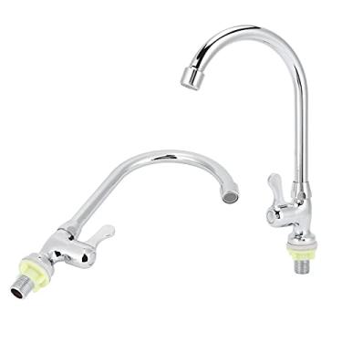 Imagem de Torneira para pia, torneira de água com orifício único giratório para cozinha ao ar livre para jardim para banheiro