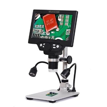 Imagem de Acessórios para microscópio digital portátil G1200 Microscópio Digita 7 polegadas 12MP 1-1200X Acessórios para microscópio eletrônico digital (cor: micro USB 2 luz)