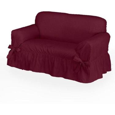 Imagem de Capa De Sofá 2 Lugares Avulso Gorgurão Maquinetado - Bordô