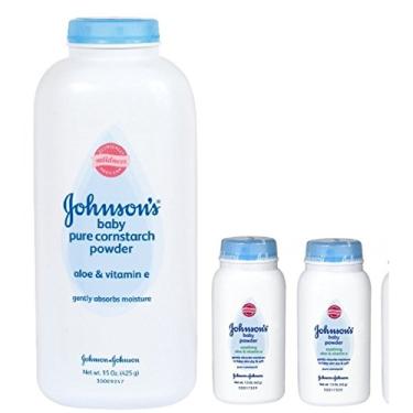 Imagem de Johnson's Pure Cornstarch Baby Powder 15 Oz + Johnson's Pure Corstarch Travel Size 1.5 Oz, 2 pk