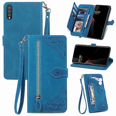 Imagem de Furiet Capa carteira compatível com LG Velvet 5G/LGVelvet Verizon G5 UW T-Mobile 2020 com alça de pulso e suporte de cartão flip de couro para celular LM G900UM 4G Tmobile feminino azul