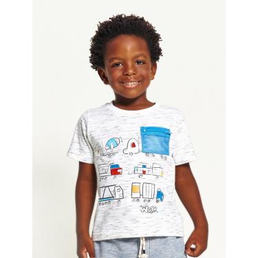 Imagem de Infantil - Camiseta Menino Estampa Vrum Vrum Tam 1 a 12 anos Off White  menino