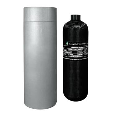 Imagem de TUXING Tanque de ar PCP 4500Psi 1,6L 97Cu em fibra de carbono HPA tanque, cilindro de gás, paintball caça para PCP Air Rifle Gun Daystate e FX Thread M18 * 1,5