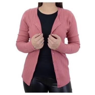 Imagem de Blusa Feminina Facinelli By Mooncity Cardigan Tricot  Rosa Terra Cota - 651098-Feminino