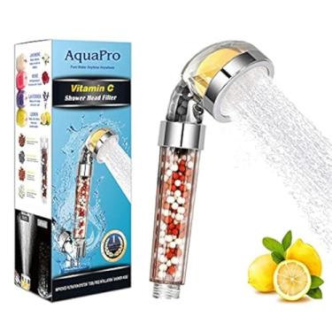 Imagem de Cabeça de chuveiro de alta pressão, cabeça de chuveiro com filtro de vitamina C, filtro de cloro e flúor ajuda a secar a pele e a perda de cabelo