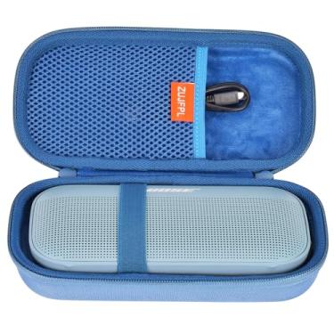 Imagem de ZUJFPL Capa rígida de EVA compatível com alto-falante Bose SoundLink Flex 2ª geração/Bose SoundLink Flex Bluetooth, impermeável, à prova de choque e à prova de poeira, para transporte de viagem, azul