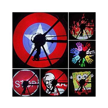 Imagem de SHDBHD Luz de roda de bicicleta, 126 LEDs, luzes de bicicleta, luz de raio de roda de bicicleta, imagem programável para andar à noite