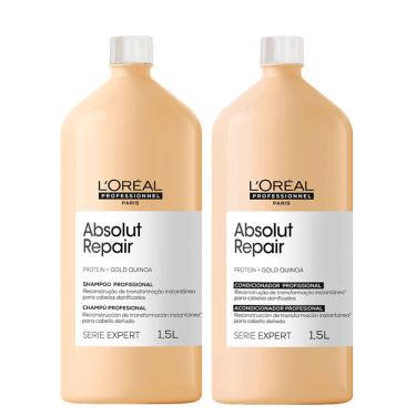 Imagem de Kit L'oréal Professionnel Serie Expert Absolut Repair Gold Quinoa – Shampoo 1500 Ml + Condicionador 1500 Ml