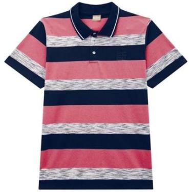 Imagem de Camisa Pólo ADULTO Masculino Azul Marinho E Rosa Tam M e G - Milon-Masculino