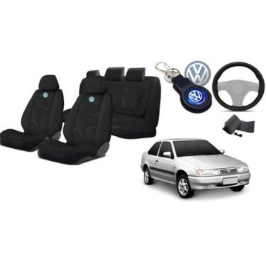 Imagem de Capas Premium para Bancos Logus 93-97 + Volante Estiloso + Chaveiro VW