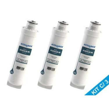 Imagem de Kit 3 Refil Filtro Purificador Modelo PE10B PE10X PAPPCA20 - Acquabios