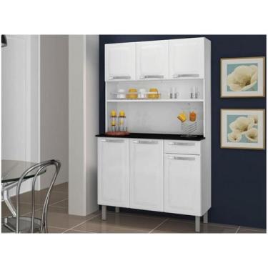 Imagem de Kit Cozinha Itatiaia Rose com - Tampo 6 Portas 1 Gaveta Aço, Branco