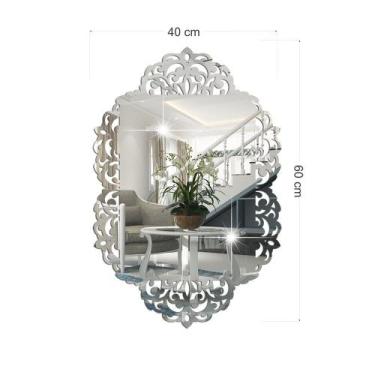 Imagem de Espelho Decorativo Em Acrílico Espelhado Veneziano Moderno 40cmX60cm -
