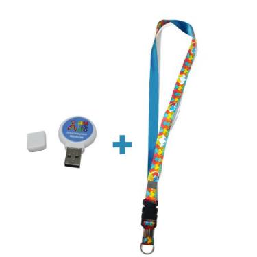 Imagem de Kit Cordão de identificação para Autistas e Pendrive informativo TEA -