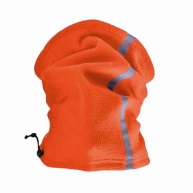 Imagem de Aquecedor de Pescoço de lã, Polaina de Esqui à Prova de Vento, Faixa Reflexiva para Visibilidade, Equipamento de Inverno Versátil para Ciclismo, Caminhada, Esqui, 4 Cores (Laranja)