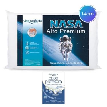 Imagem de Travesseiro Nasa Viva Conforto Altura 14cm + Capa Protetora Viva Conforto