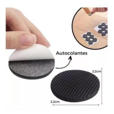 Imagem de Protetor Autoadesivo Poliester Redondo Pretos 16 Peças 2cm - Startools