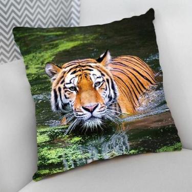 Imagem de Almofada Decorativa Cheia c/ Zíper Animais Exóticos Selvagens - Deluzz