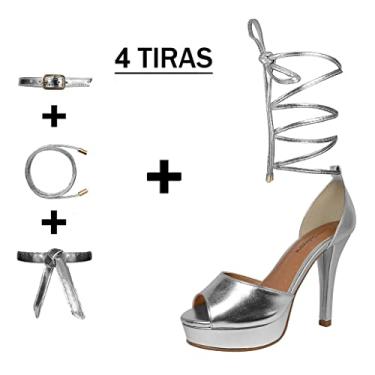 Imagem de Meia Pata Troca Tira Salto Alto Fino Luiza Sobreira Prata Mod. 2189-2