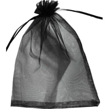 Imagem de 100 Saquinhos Tule Organza embalagem lembrancinhas 7x9 preto - Generic
