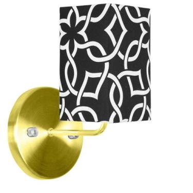 Imagem de Arandela Dourado De Cupula Quadrada Elos Preto - MARRYLUZ