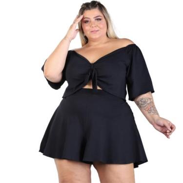 Imagem de Conjunto Short E Cropped Plus Size 46 A 58 - Gaby Oliveira, Verde, G1