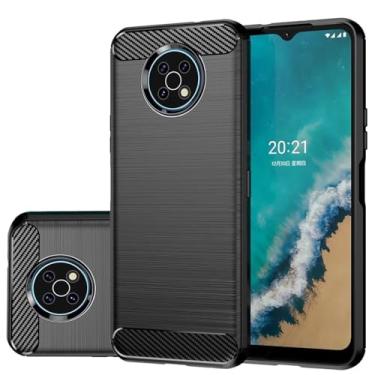 Imagem de Gufuwo Compatível com Nokia G50, TA-1358, capa fina de fibra de carbono, capa traseira macia de TPU antiarranhões à prova de choque para Nokia G50 preta