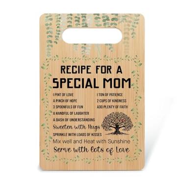 Imagem de Tábua de cortar mãe, presentes de cozinha para mãe, tábua de cortar de bambu, presentes para o dia das mães, aniversário e Natal da filha, receita para uma mãe especial, lembrancinhas de decoração de