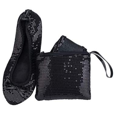 Imagem de Rolly Flats, lantejoulas douradas, Black Sequin, Large