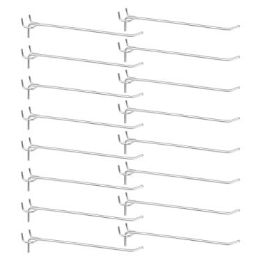 Imagem de HARFINGTON 50 peças de ganchos para prateleiras de quadro de estacas de aço inoxidável de 20,32 cm, suporte para pendurar na parede, ferramentas de organização para bancada, garagem, cozinha, loja,
