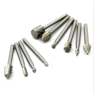Imagem de Kit10 Fresas Brocas Entalhe Madeira Micro Retifica Dremel - Fox Tools 