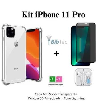 Imagem de Capinha Case Transparente + Película 3D Privacidade + Fone de Ouvido p