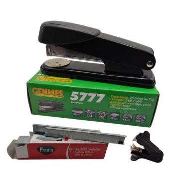 Imagem de Grampeador Metal + 5000 Grampos + Extrator Tipo Piranha - Gemnes