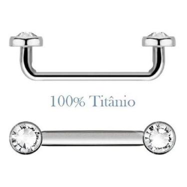 Imagem de Piercing Surface Pedra Cristal 100% Titânio - De Castro joias, Pedra b
