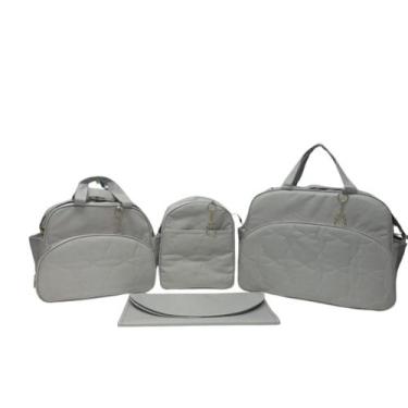 Imagem de Kit bolsa maternidade Bebê Estrela - Hyno kids, Prata com Rosa
